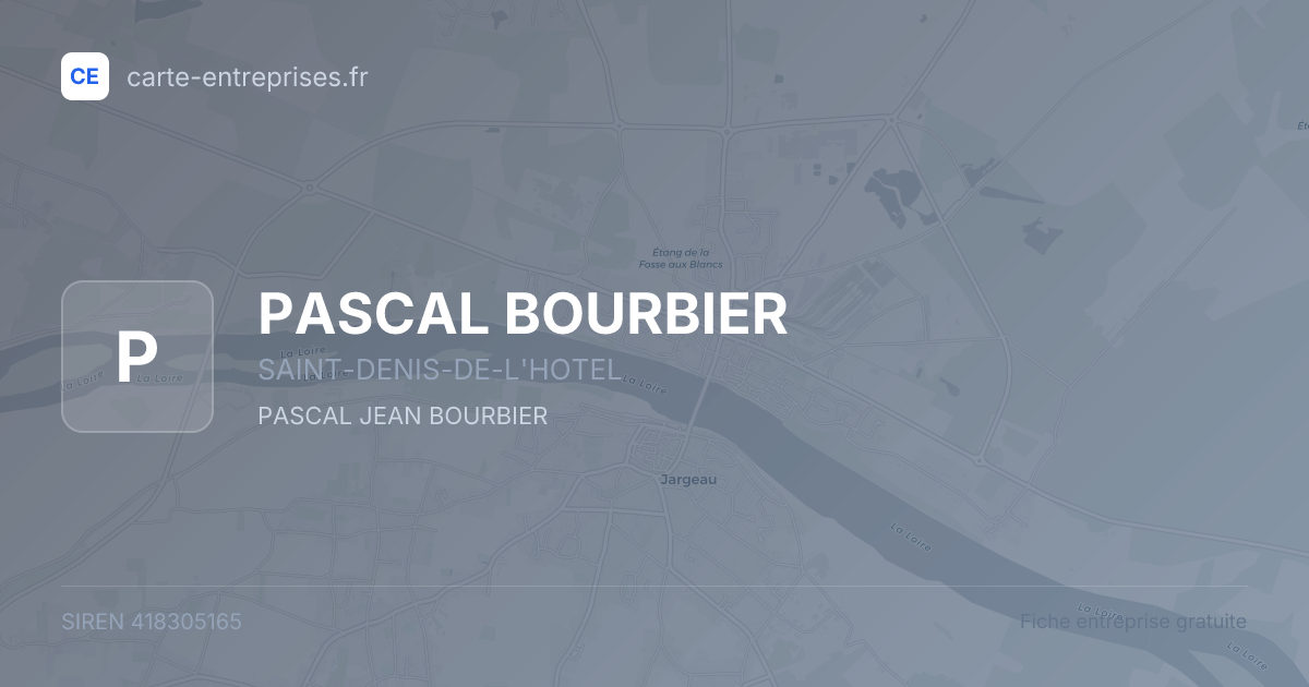 PASCAL BOURBIER — 418305165 — fiche entreprise