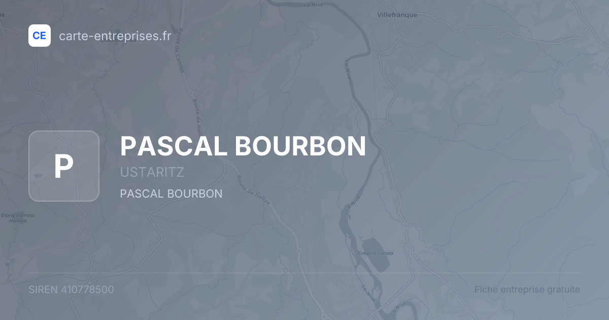 PASCAL BOURBON — 410778500 — fiche entreprise