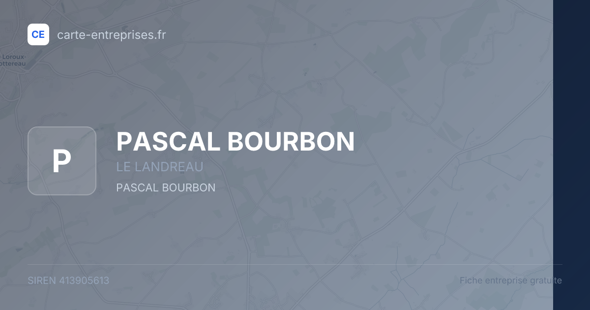 PASCAL BOURBON — 413905613 — fiche entreprise