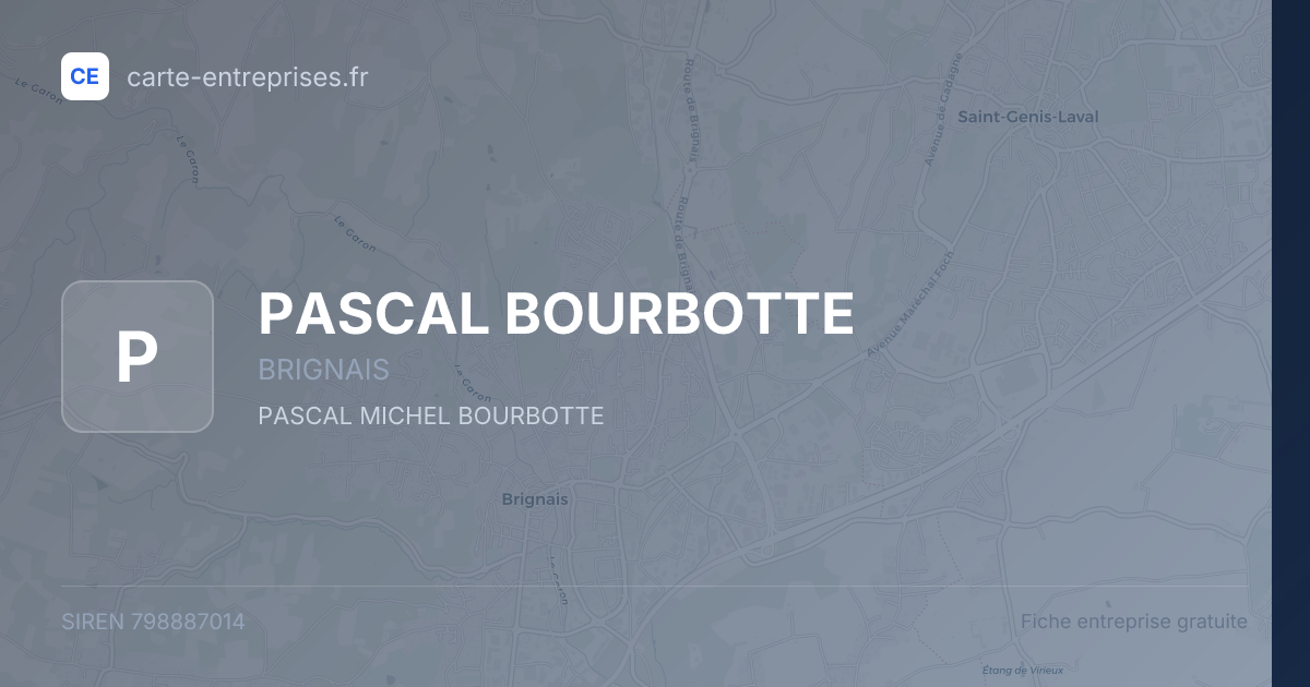 PASCAL BOURBOTTE — 798887014 — fiche entreprise