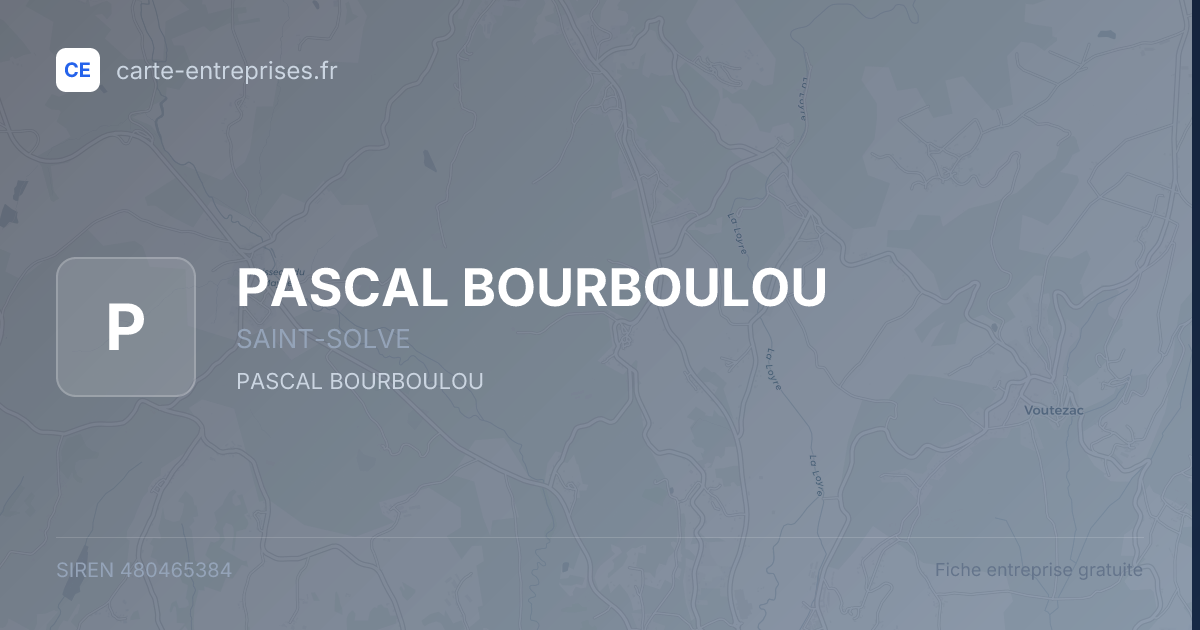 PASCAL BOURBOULOU — 480465384 — fiche entreprise