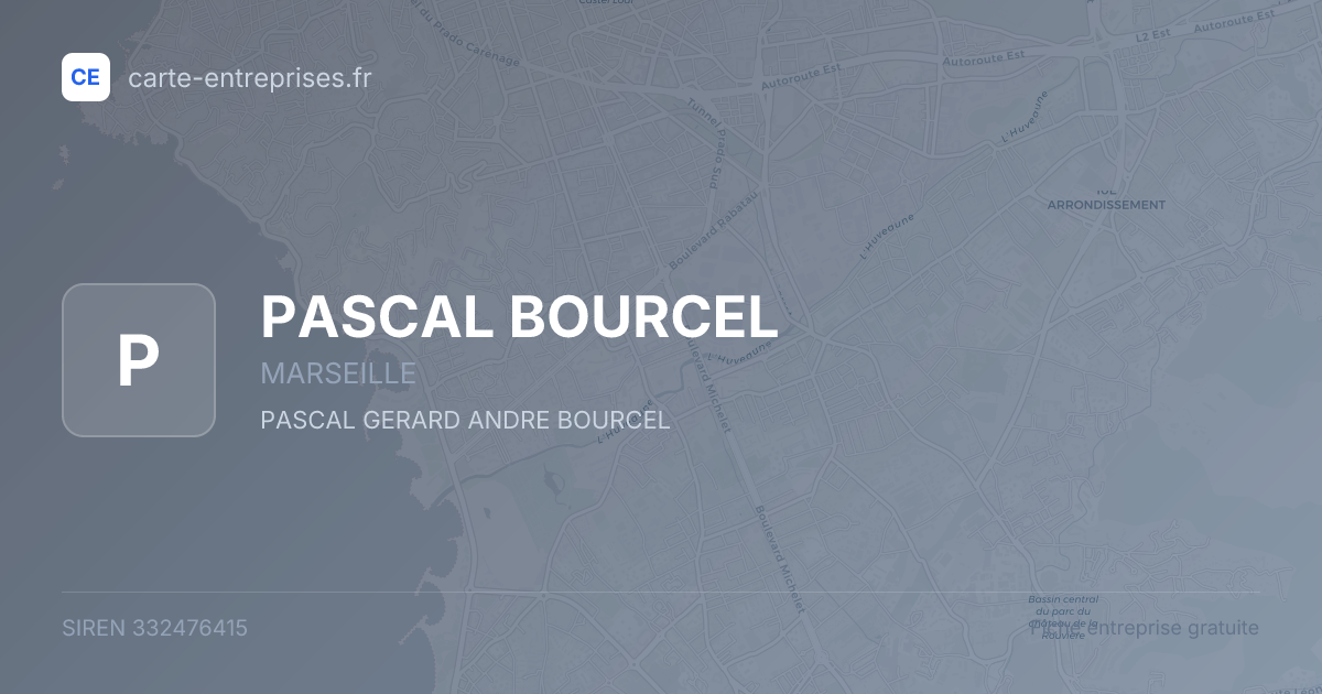 PASCAL BOURCEL — 332476415 — fiche entreprise
