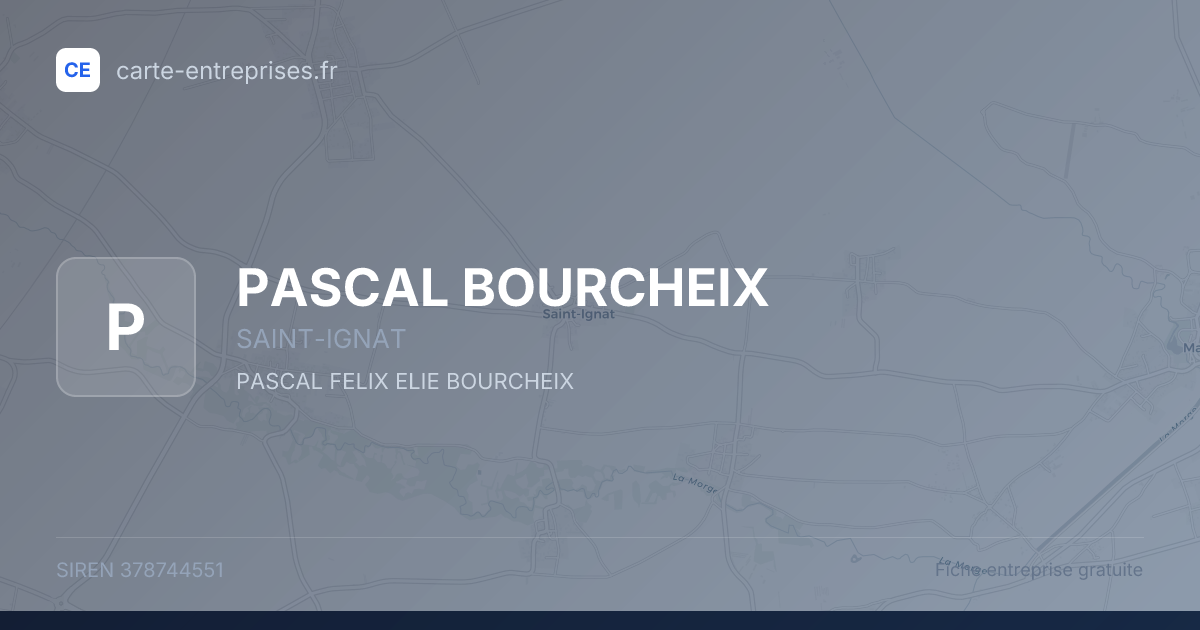 PASCAL BOURCHEIX — 378744551 — fiche entreprise