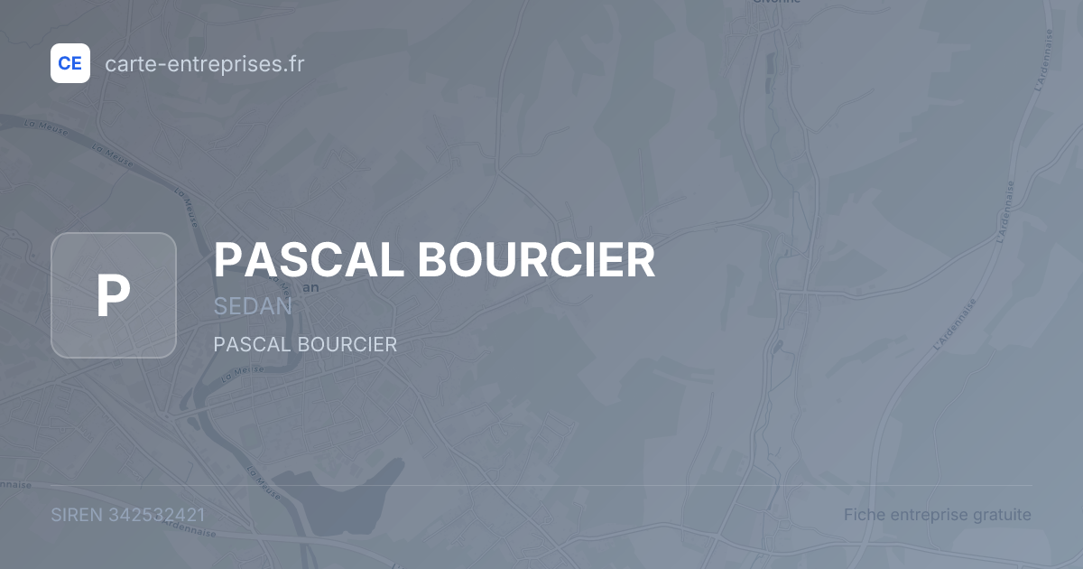 PASCAL BOURCIER — 342532421 — fiche entreprise