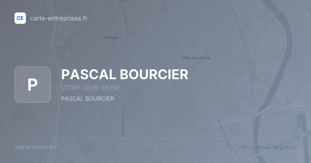 PASCAL BOURCIER — 391166188 — fiche entreprise