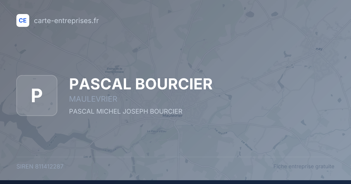PASCAL BOURCIER — 811412287 — fiche entreprise