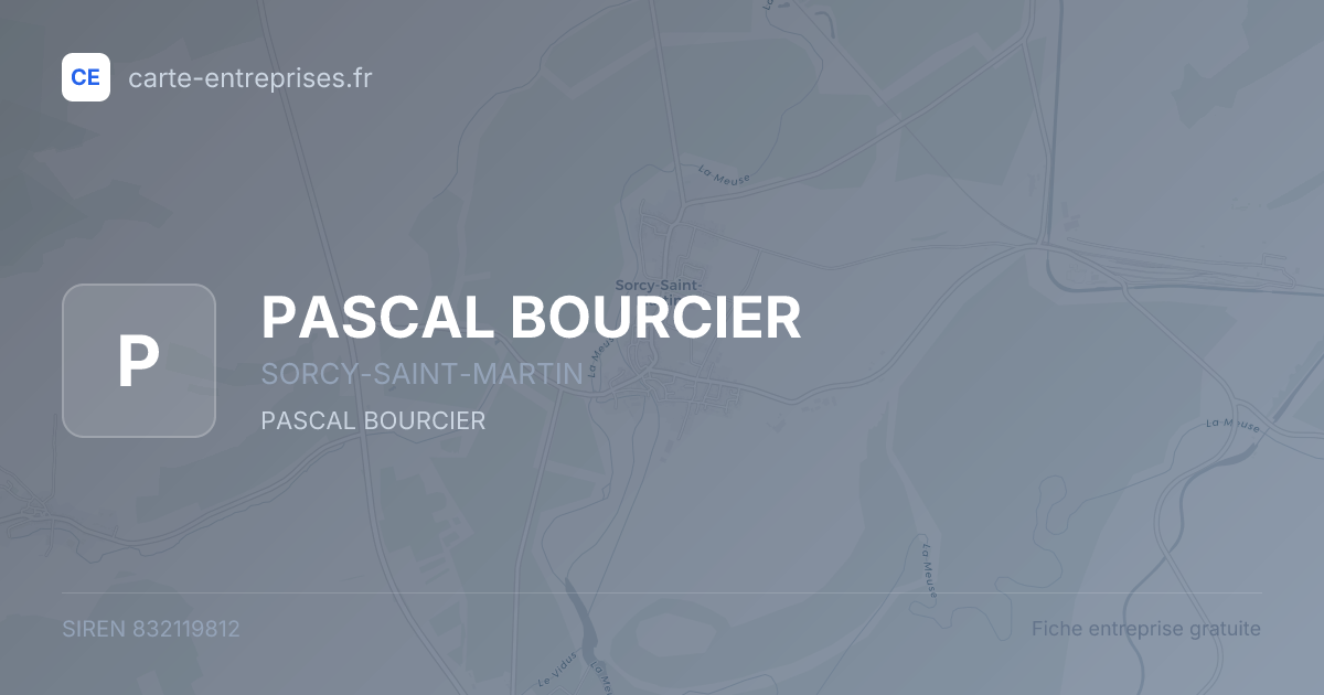PASCAL BOURCIER — 832119812 — fiche entreprise