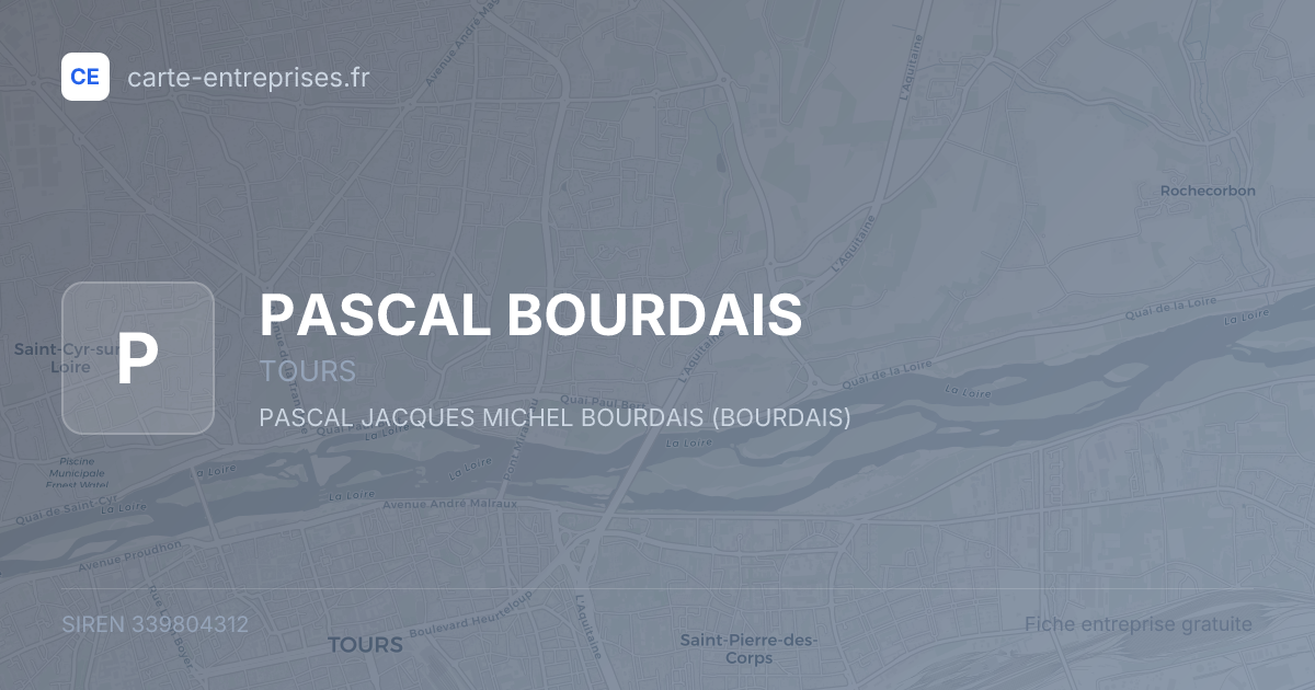 PASCAL BOURDAIS — 339804312 — fiche entreprise