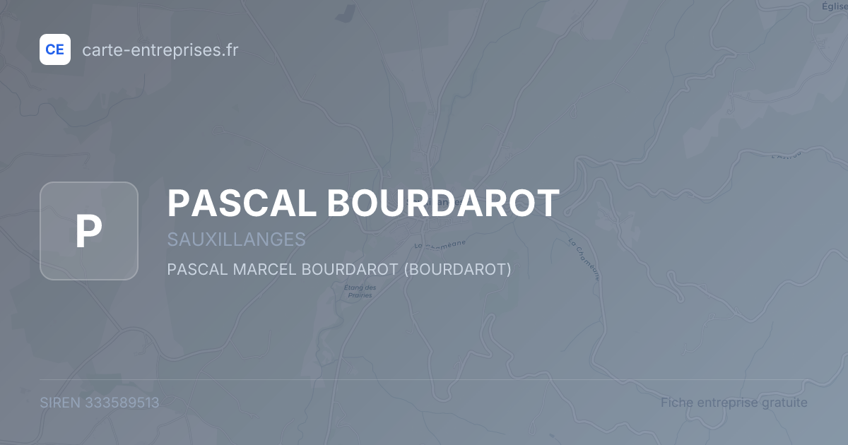 PASCAL BOURDAROT — 333589513 — fiche entreprise