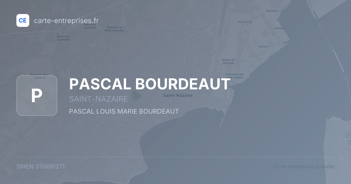PASCAL BOURDEAUT — 315690271 — fiche entreprise