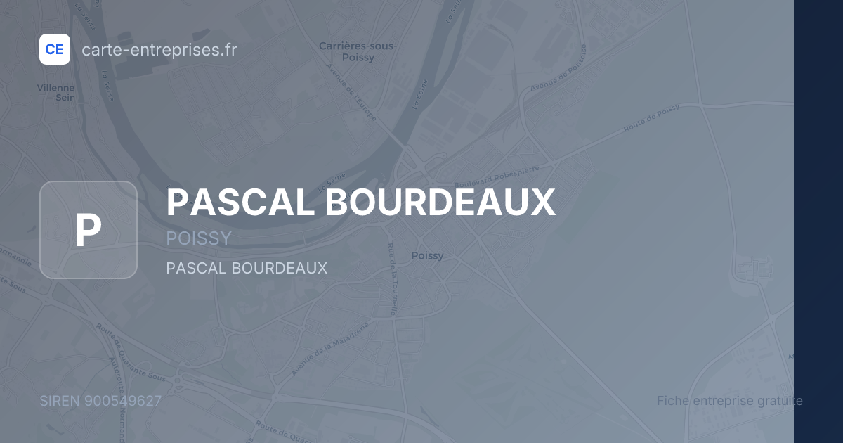 PASCAL BOURDEAUX — 900549627 — fiche entreprise