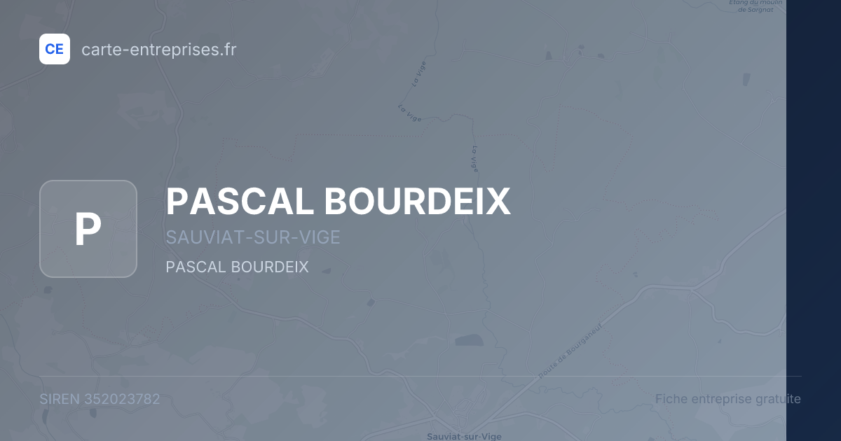 PASCAL BOURDEIX — 352023782 — fiche entreprise