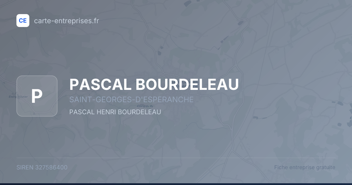 PASCAL BOURDELEAU — 327586400 — fiche entreprise
