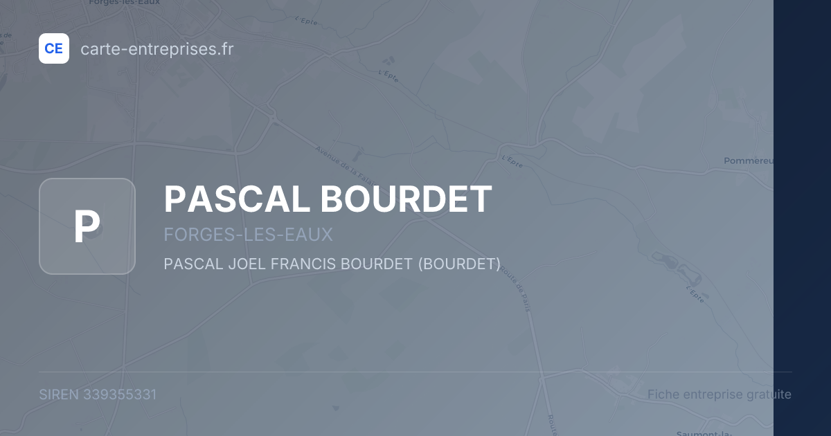 PASCAL BOURDET — 339355331 — fiche entreprise