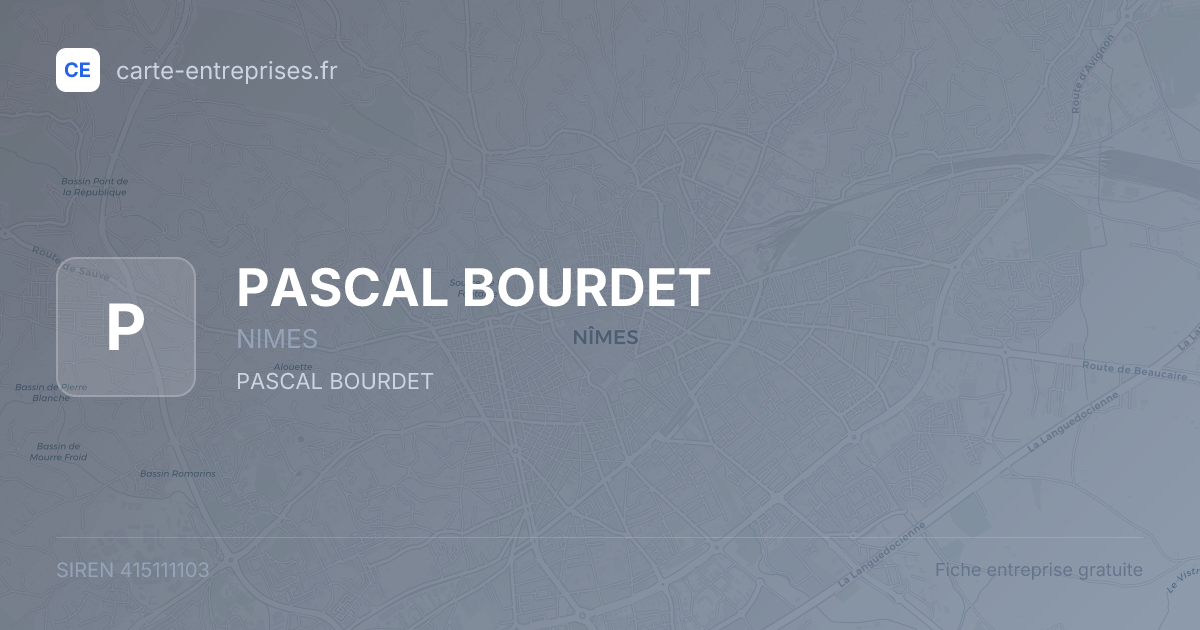 PASCAL BOURDET — 415111103 — fiche entreprise
