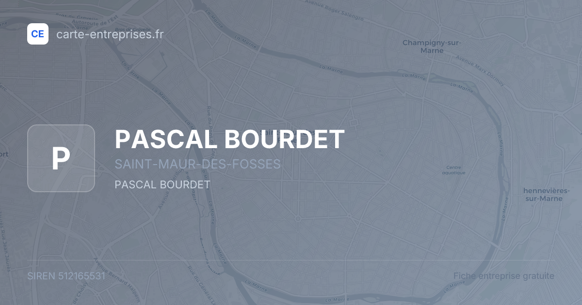PASCAL BOURDET — 512165531 — fiche entreprise