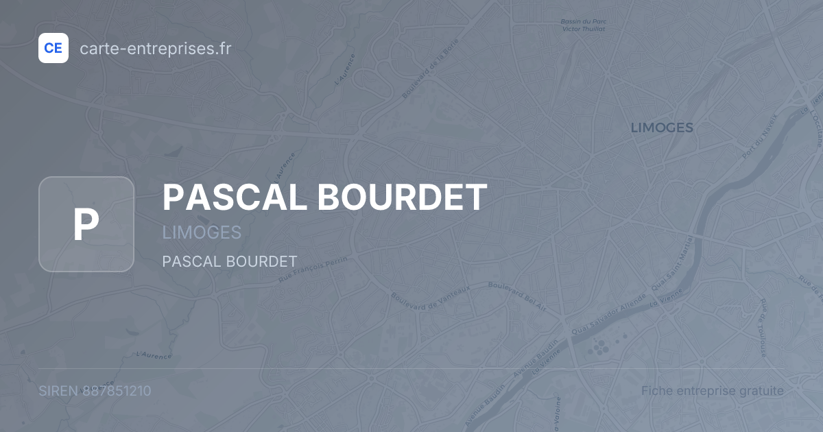 PASCAL BOURDET — 887851210 — fiche entreprise