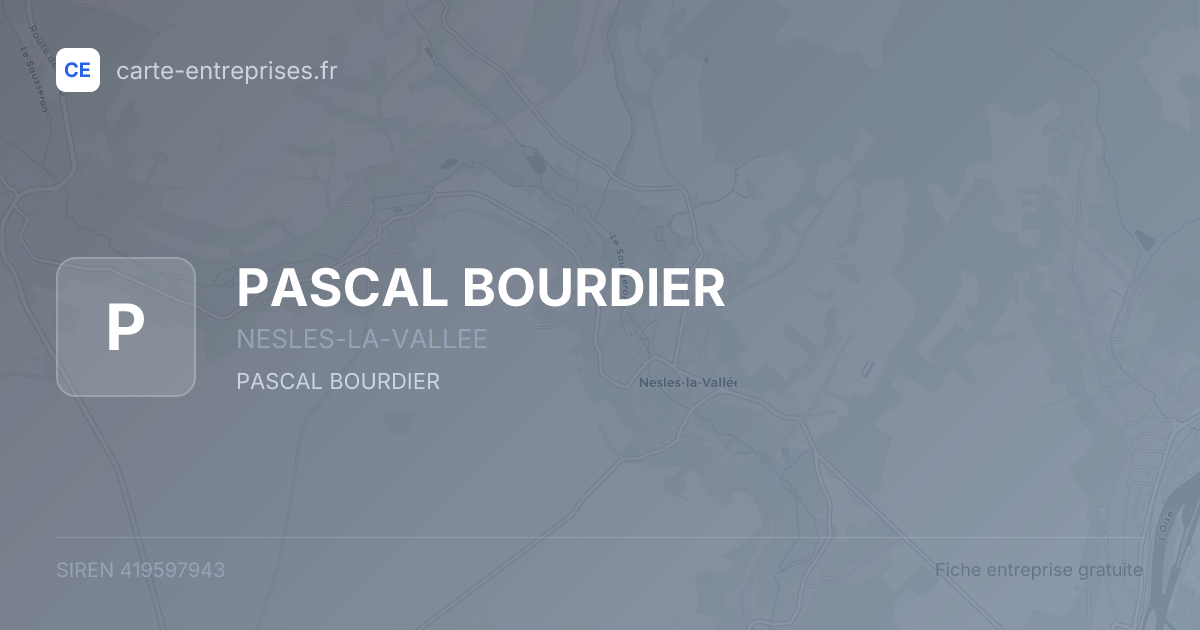PASCAL BOURDIER — 419597943 — fiche entreprise
