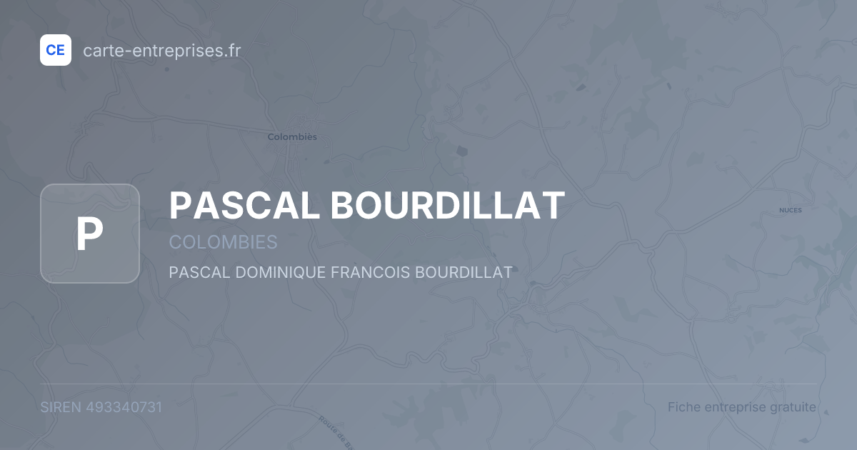 PASCAL BOURDILLAT — 493340731 — fiche entreprise