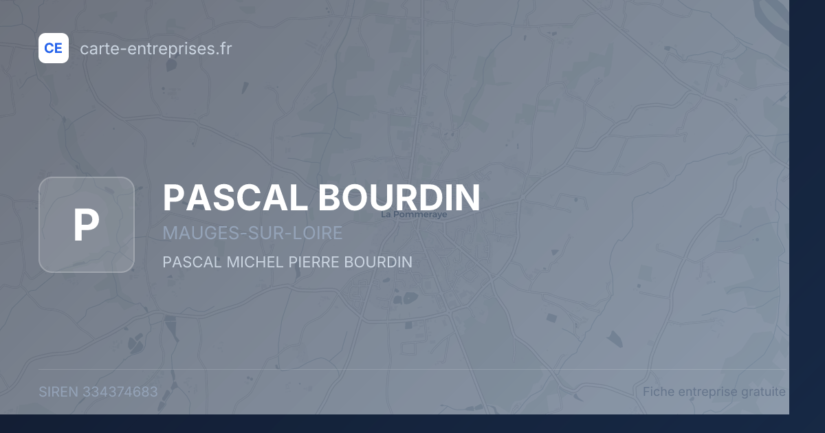 PASCAL BOURDIN — 334374683 — fiche entreprise