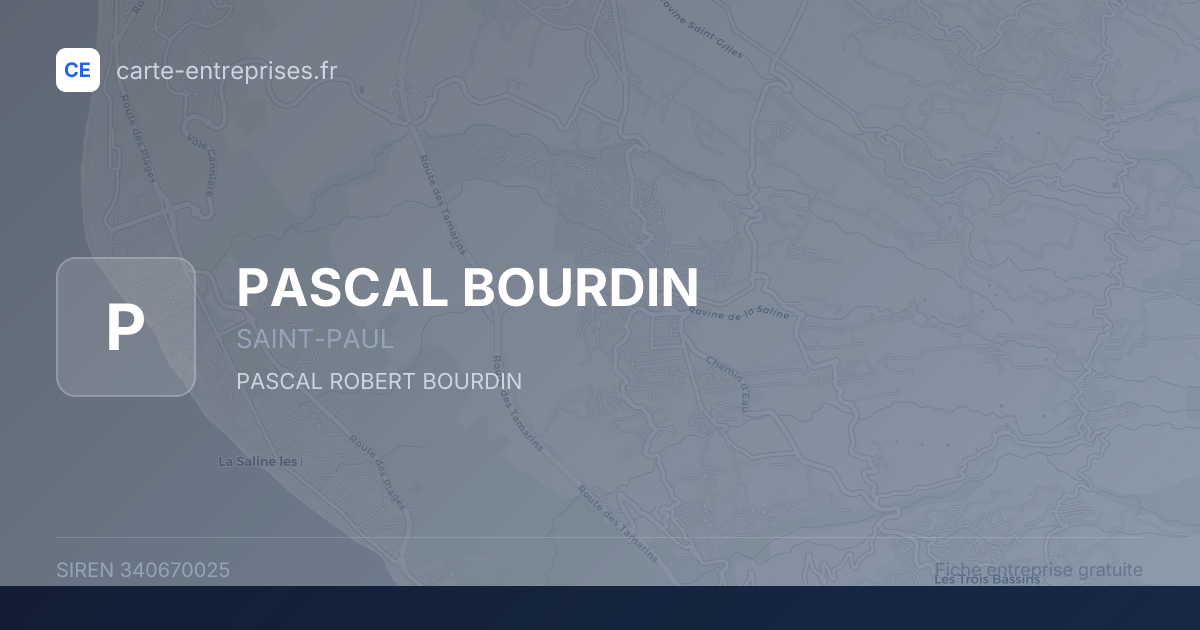 PASCAL BOURDIN — 340670025 — fiche entreprise