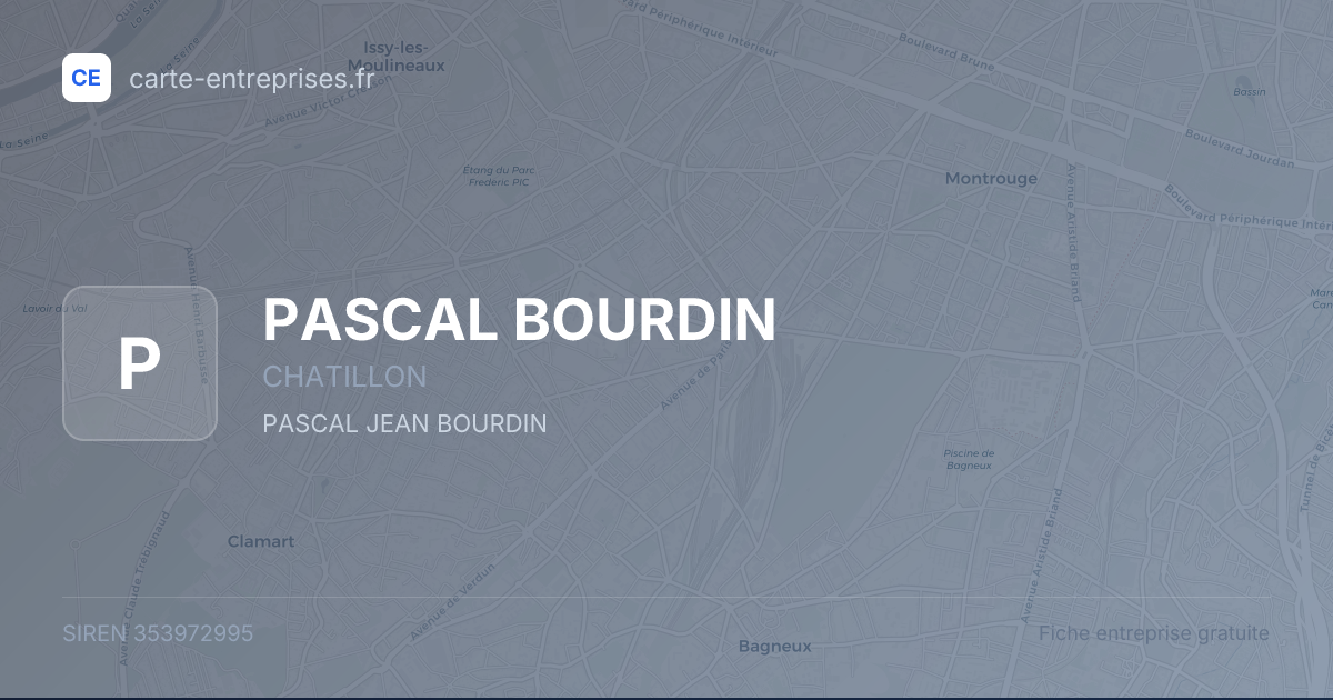 PASCAL BOURDIN — 353972995 — fiche entreprise