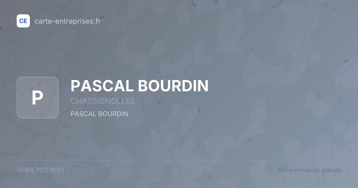 PASCAL BOURDIN — 751278151 — fiche entreprise