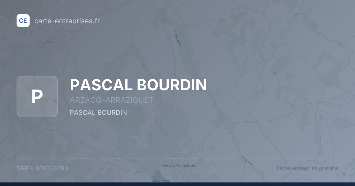 PASCAL BOURDIN — 800744690 — fiche entreprise