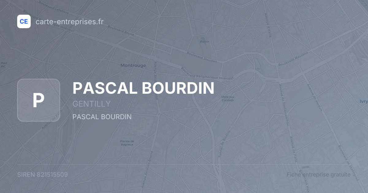 PASCAL BOURDIN — 821515509 — fiche entreprise