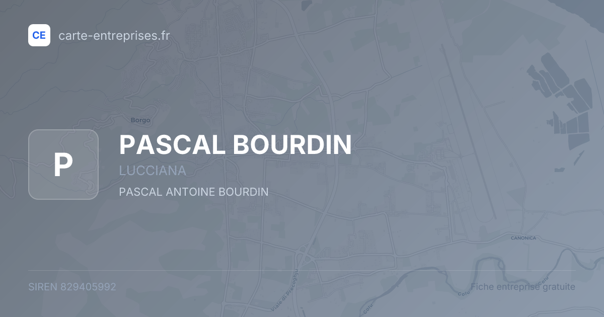 PASCAL BOURDIN — 829405992 — fiche entreprise