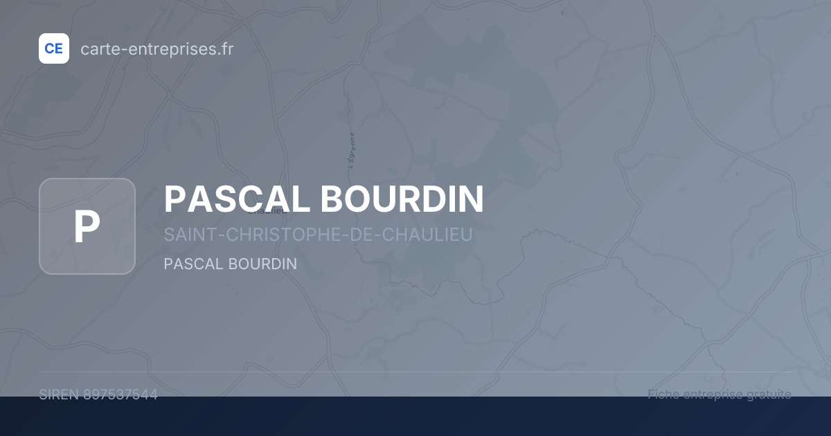 PASCAL BOURDIN — 897537544 — fiche entreprise