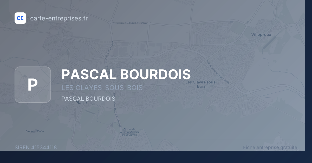 PASCAL BOURDOIS — 415344118 — fiche entreprise