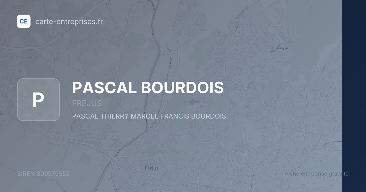 PASCAL BOURDOIS — 809979552 — fiche entreprise