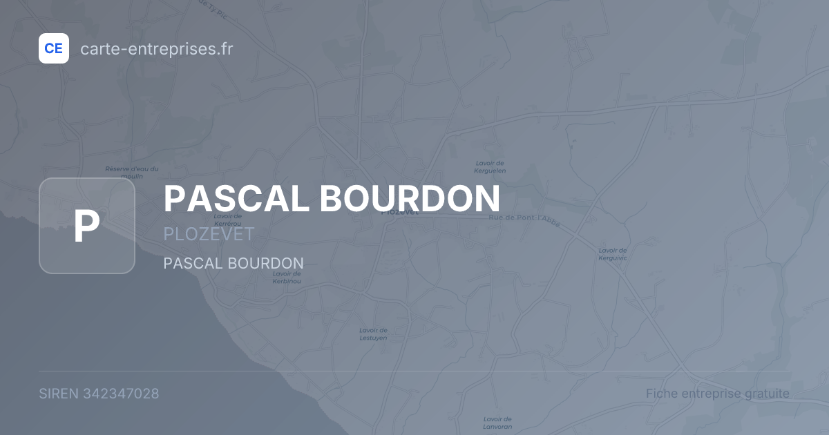 PASCAL BOURDON — 342347028 — fiche entreprise