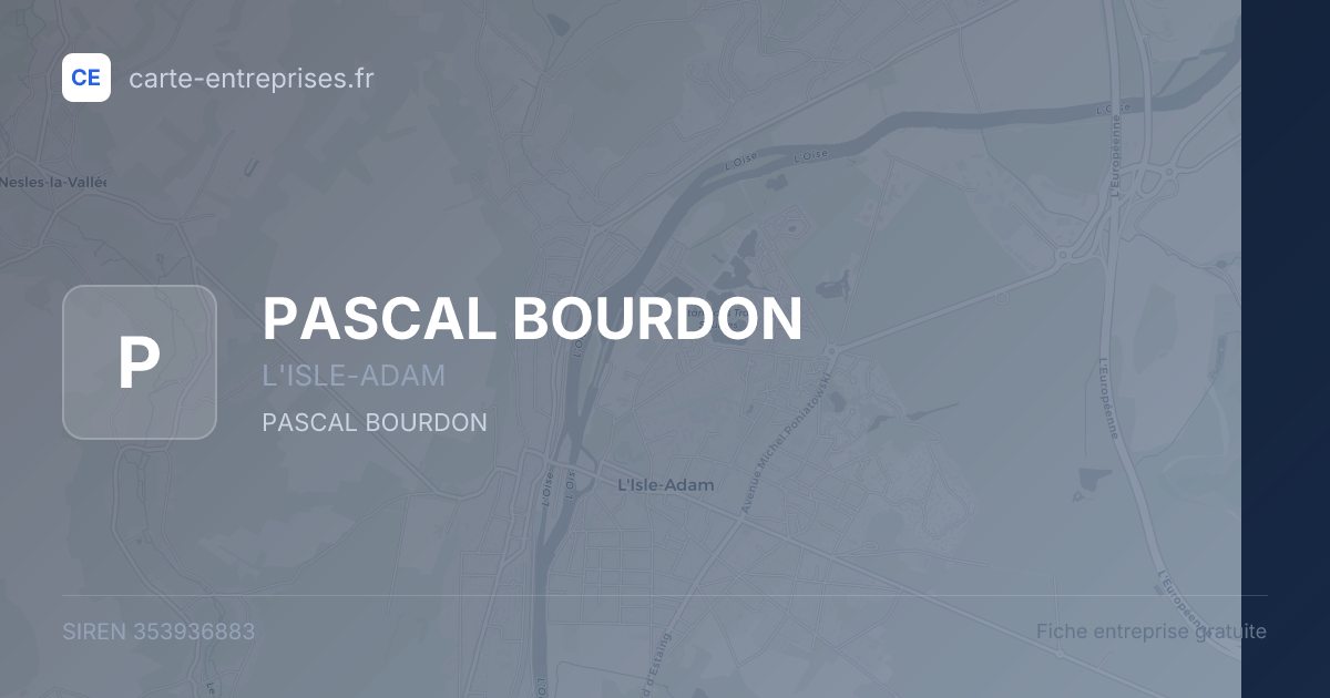 PASCAL BOURDON — 353936883 — fiche entreprise