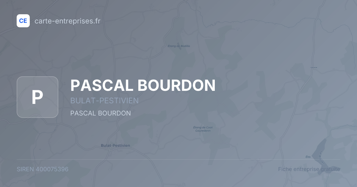 PASCAL BOURDON — 400075396 — fiche entreprise