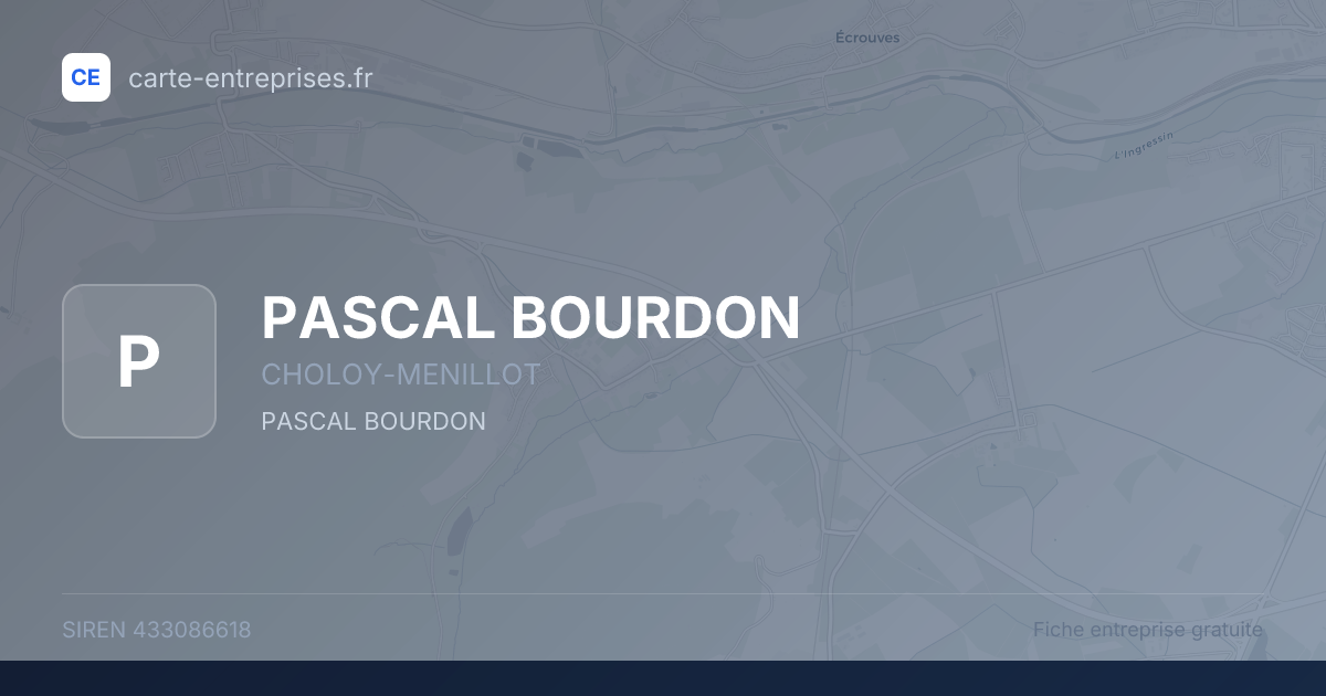 PASCAL BOURDON — 433086618 — fiche entreprise