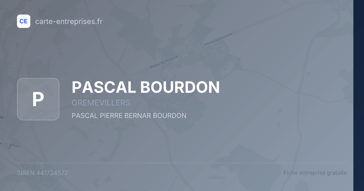 PASCAL BOURDON — 441724572 — fiche entreprise