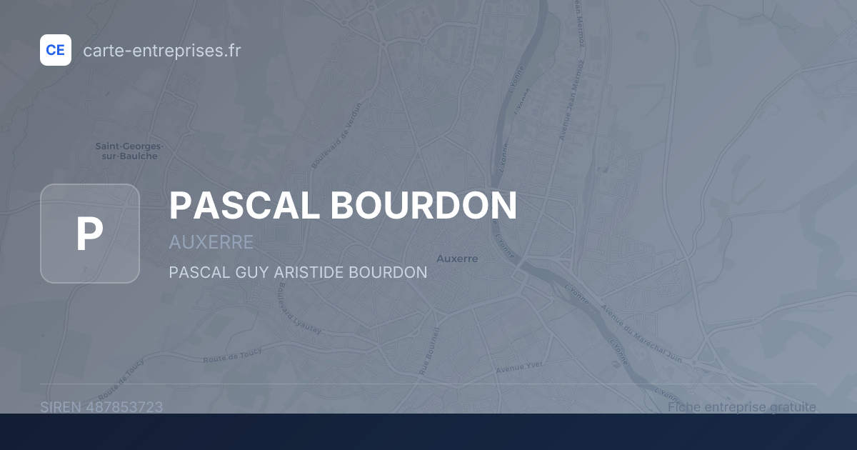 PASCAL BOURDON — 487853723 — fiche entreprise