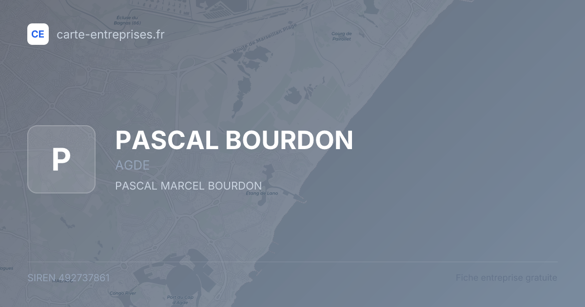 PASCAL BOURDON — 492737861 — fiche entreprise