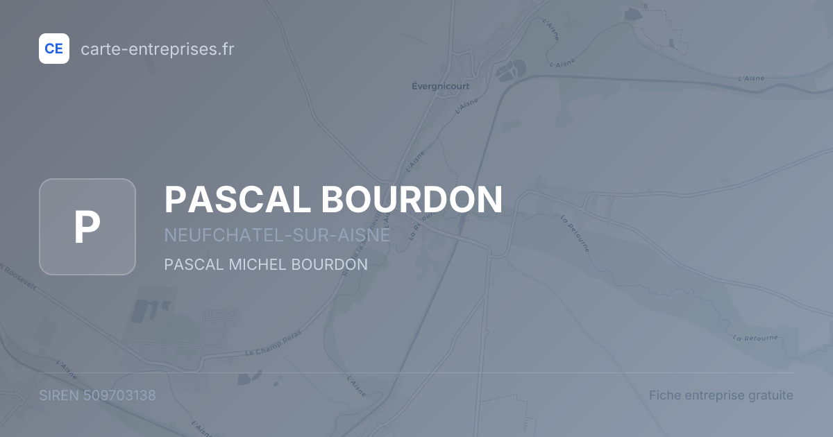 PASCAL BOURDON — 509703138 — fiche entreprise