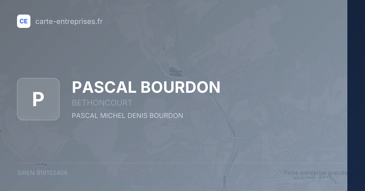 PASCAL BOURDON — 819152406 — fiche entreprise