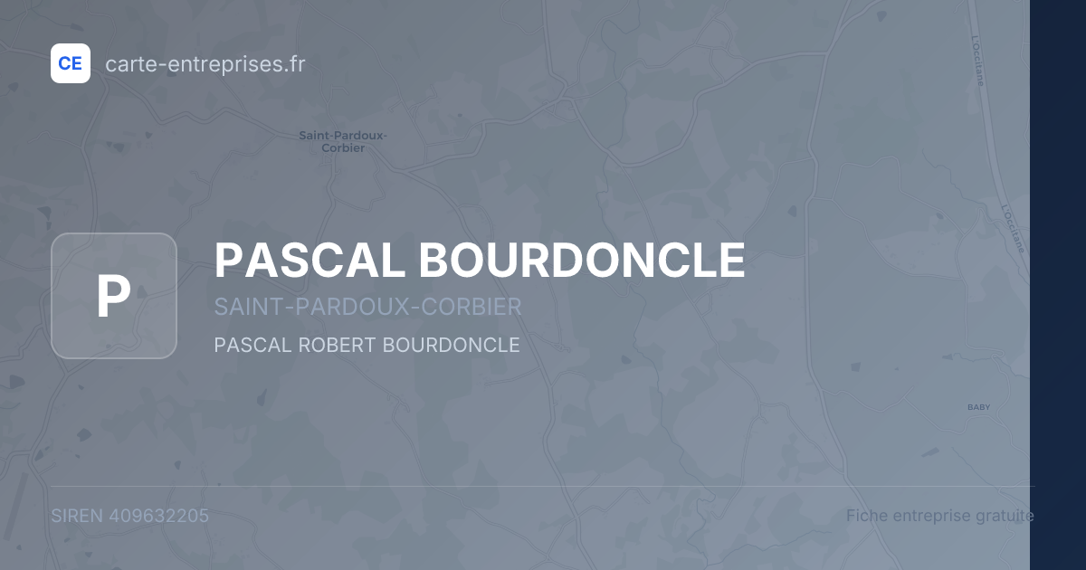 PASCAL BOURDONCLE — 409632205 — fiche entreprise