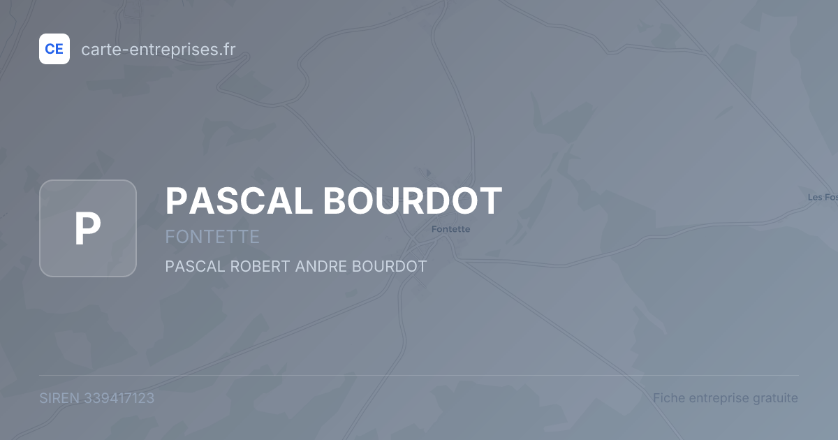 PASCAL BOURDOT — 339417123 — fiche entreprise