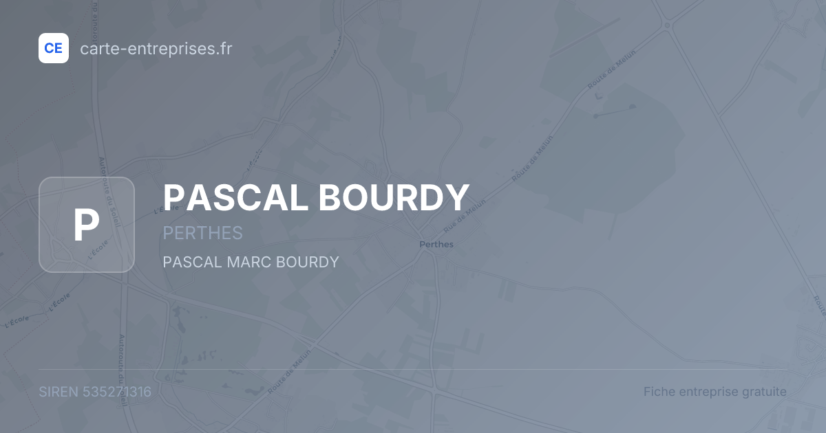 PASCAL BOURDY — 535271316 — fiche entreprise