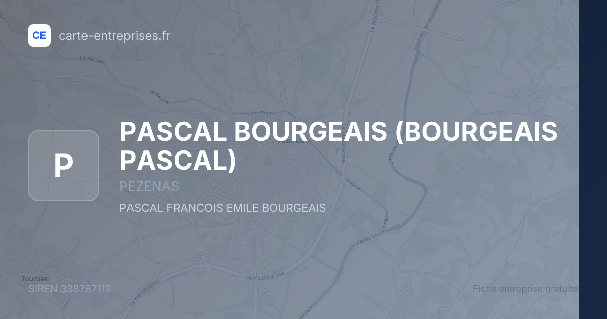 PASCAL BOURGEAIS (BOURGEAIS PASCAL) — 338787112 — fiche entreprise