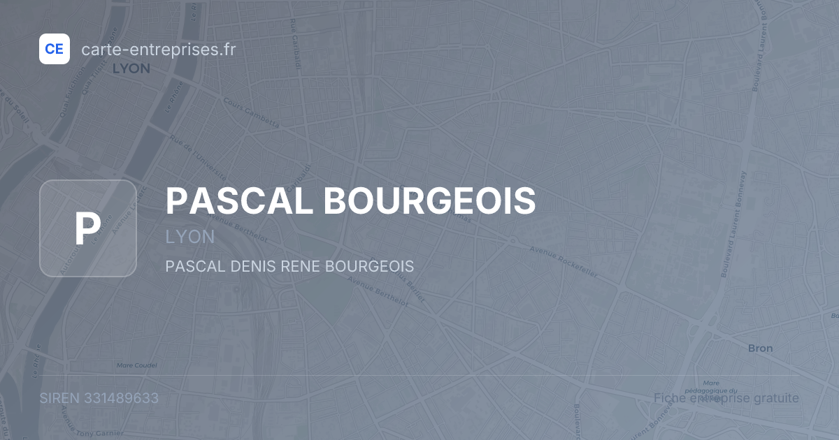 PASCAL BOURGEOIS — 331489633 — fiche entreprise