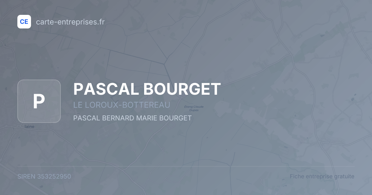 PASCAL BOURGET — 353252950 — fiche entreprise
