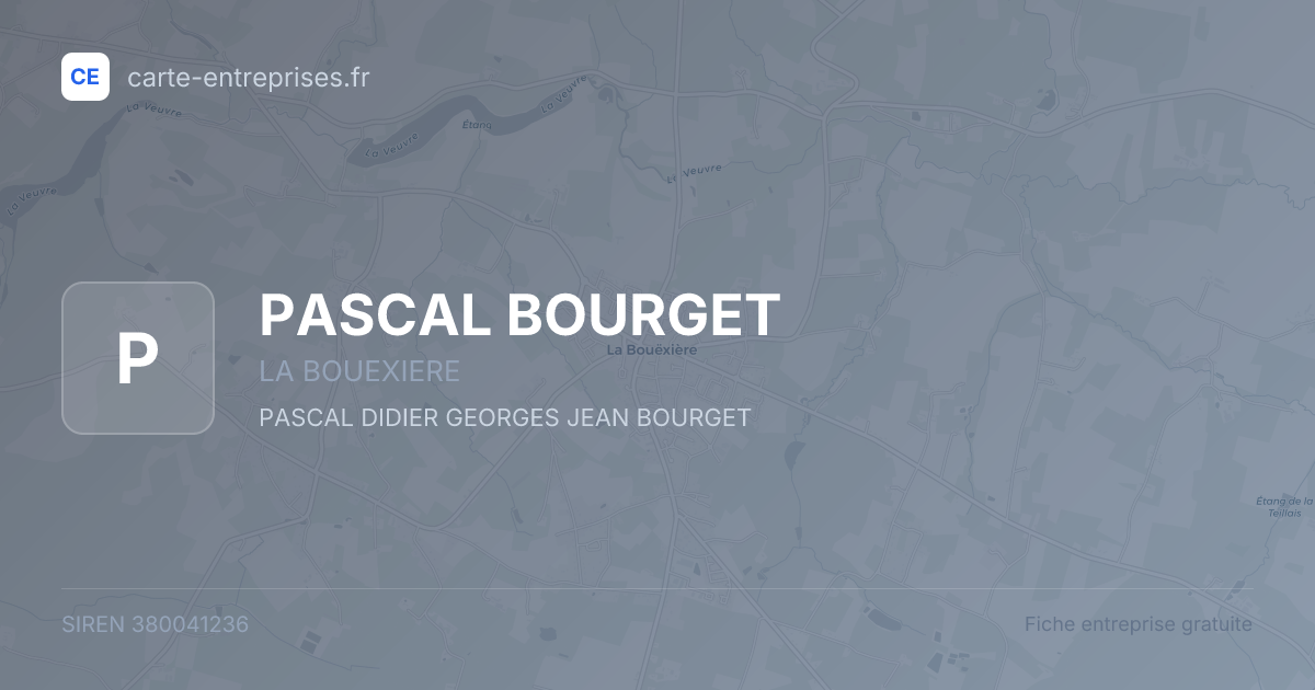 PASCAL BOURGET — 380041236 — fiche entreprise