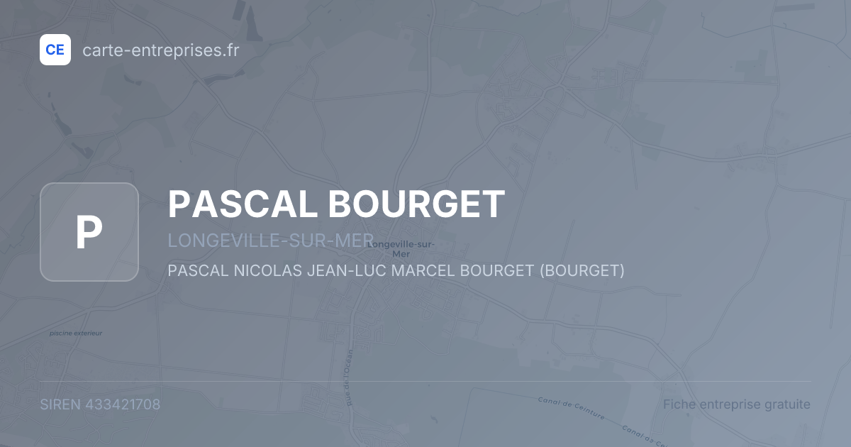 PASCAL BOURGET — 433421708 — fiche entreprise
